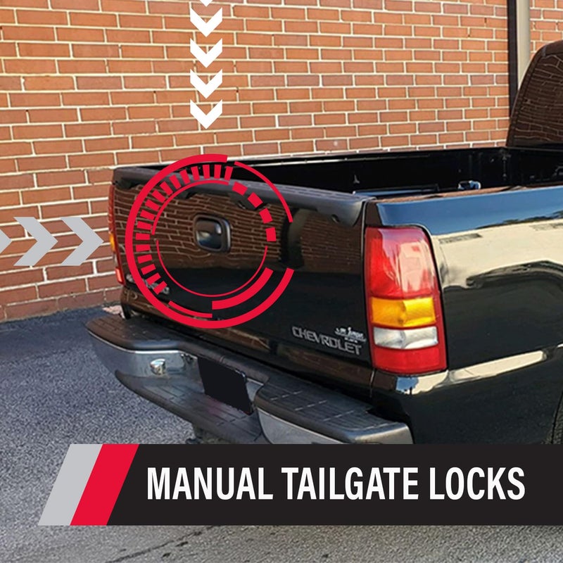 POP & Lock - Manual Tailgate Lock for Chevy Silverado and GMC Sierra, Fits 1999 to 2007 Models, Anti Theft, Truck Tailgate Lock Replacement, Easy to Install, Made in The USA (Black, PL1100) - Image 2